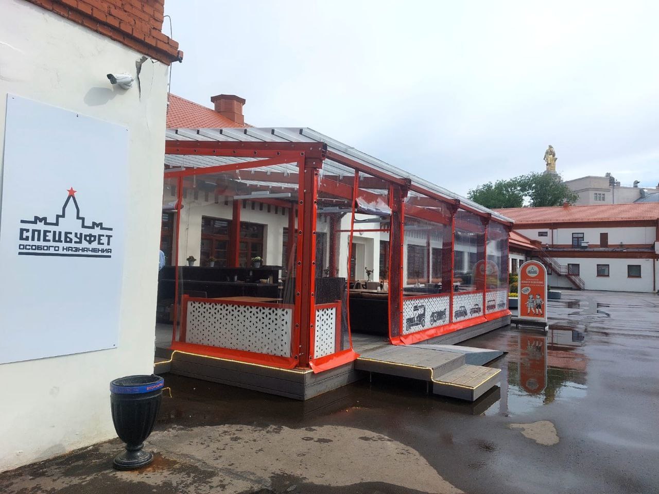 ПВХ шторы для летней террасы кафе в Красной Горе